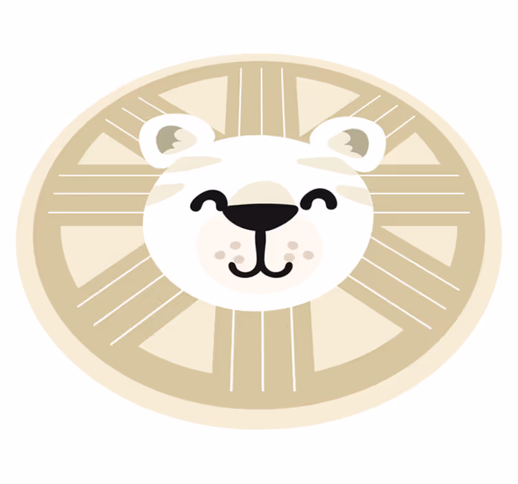 Tapete vinílico bebé gráfico de leão sorridente - TenStickers