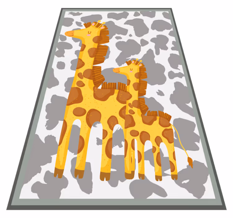 Tapete vinílico infantil motivo de família girafa - TenStickers