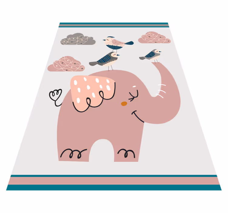 Tapete vinílico infantil brincadeira de elefante - TenStickers