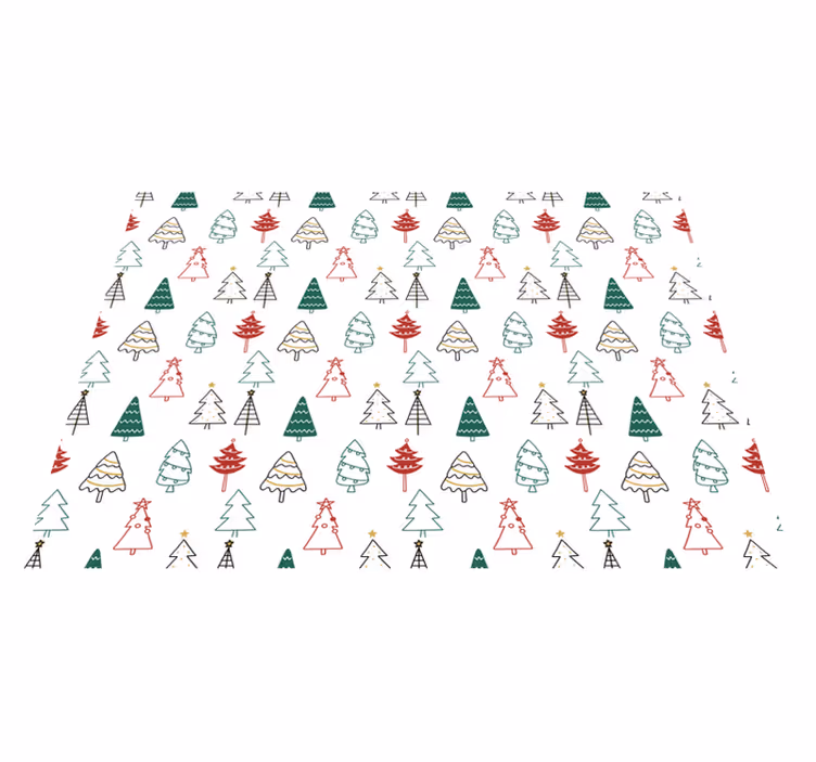 Tapete vinil do Natal padrão de árvores festivas - TenStickers