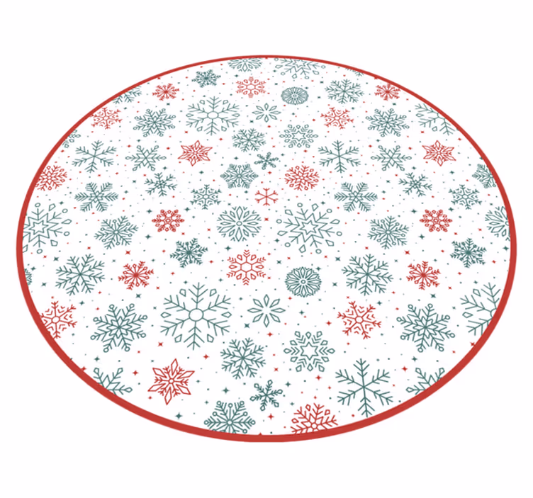 Tapete vinil do Natal rodada de floco de neve - TenStickers