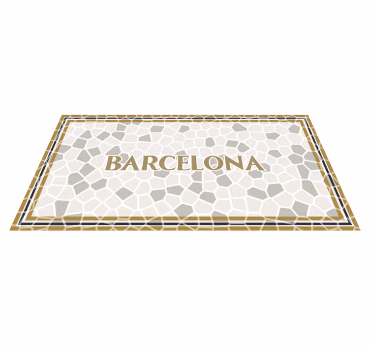 Tapete vinil mosaico padrão geométrico de barcelona - TenStickers