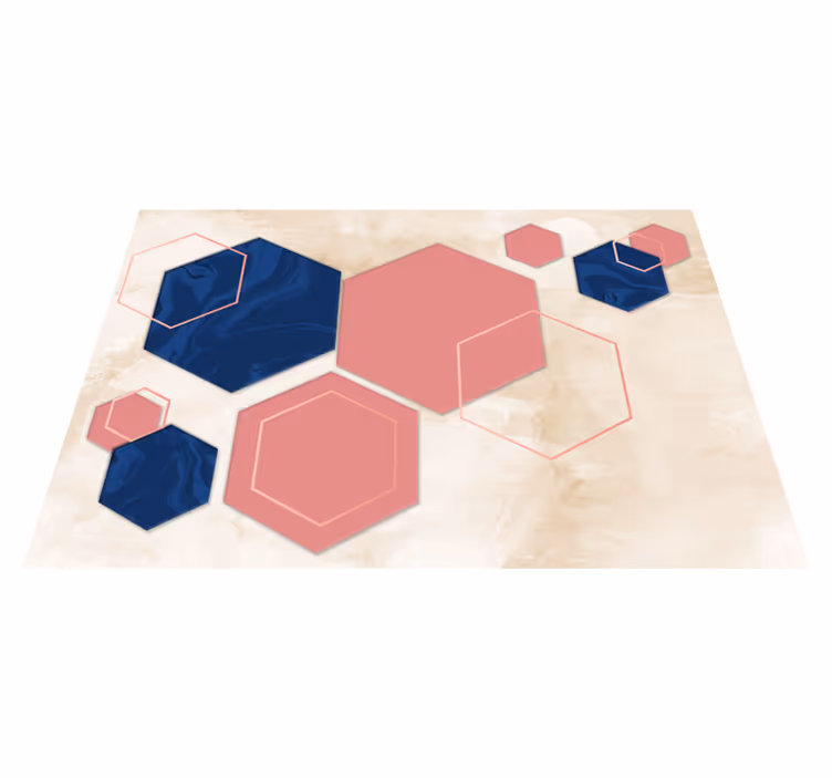 Tapete vinílico de formas geométricas hexágonos abstratos - TenStickers