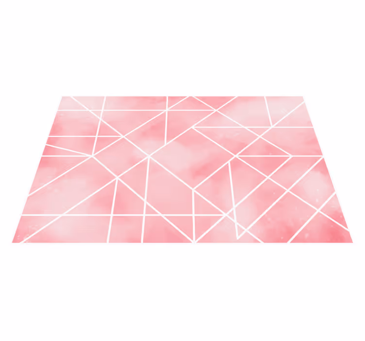 Tapete vinílico de formas geométricas padrão geométrico rosa - TenStickers