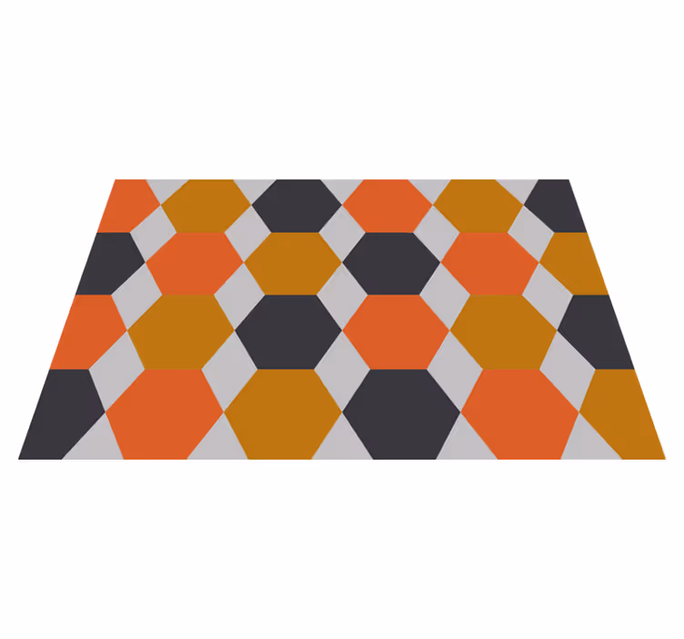 Tapete de sala de estar com padrão de hexágonos coloridos - TenStickers