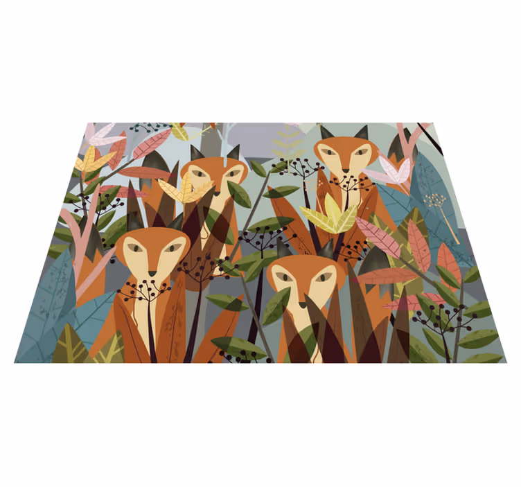 Tapete vinílico animais arte da fauna florestal - TenStickers