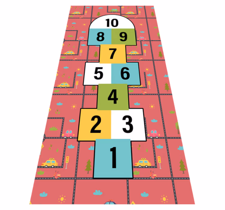 Tapete vinílico de jogos brincadeira de amarelinha - TenStickers