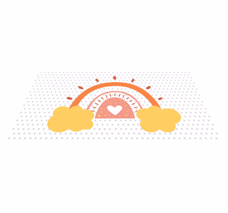 Tapete vinílico para bebés paisagem de nuvens do arco-íris - TenStickers