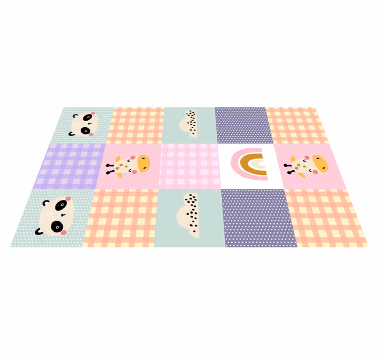 Tapete em vinil infantil patchwork lúdico - TenStickers