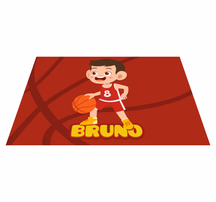 Tapete vinílico com nome personagem de basquete - TenStickers