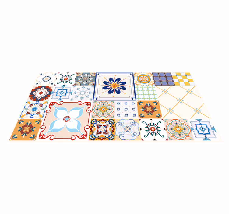 Tapete vinílico mosaico azulejos de retalhos - TenStickers