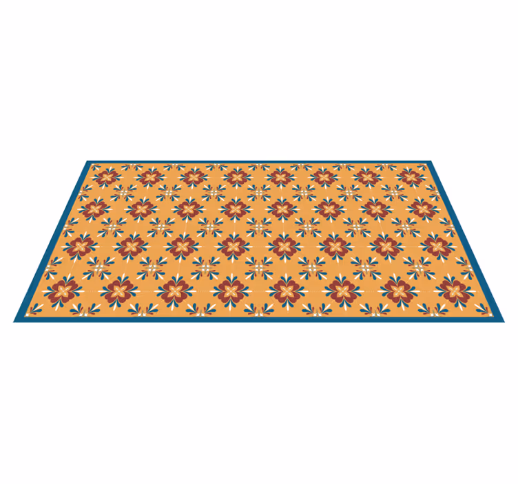 Tapete vinílico azulejos harmonia de mosaico floral - TenStickers