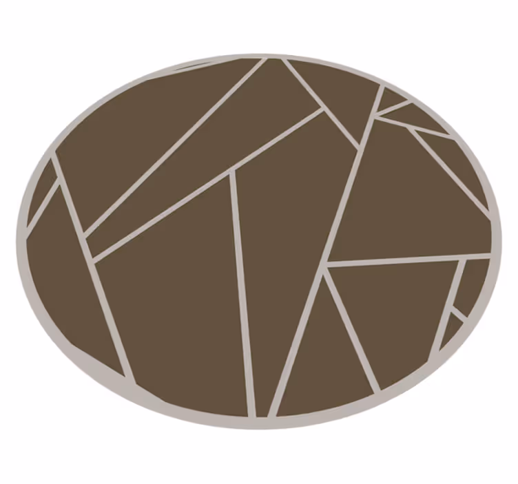Tapete vinílico castanho círculo de padrão geométrico - TenStickers