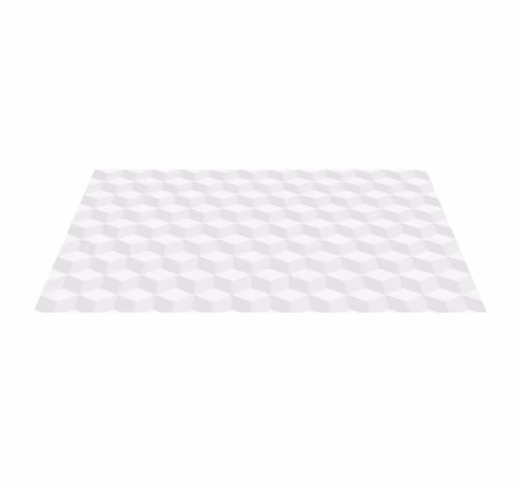 Cubos geométricos 3d brancos com tapetes geométricos - TenStickers