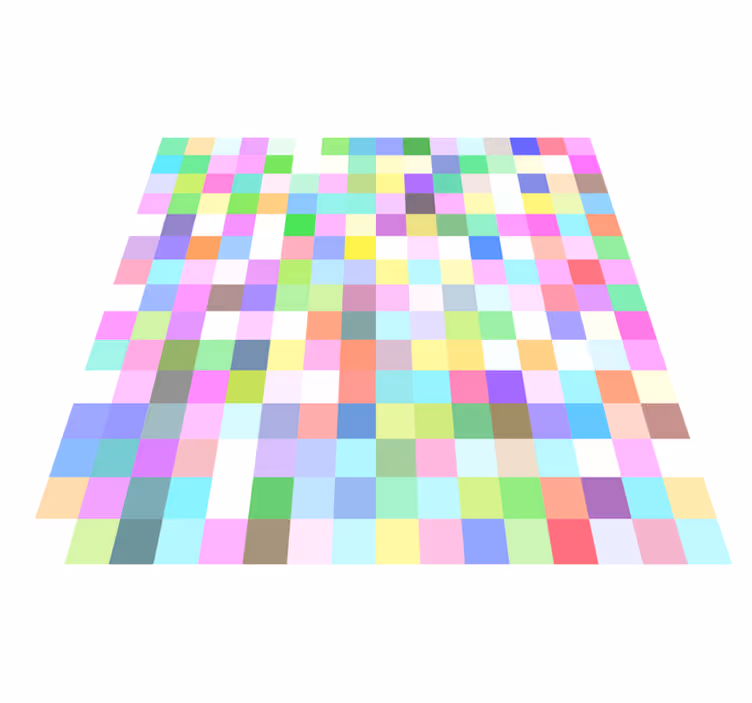 Tapete vinílico geométricas padrão de quadrados coloridos - TenStickers