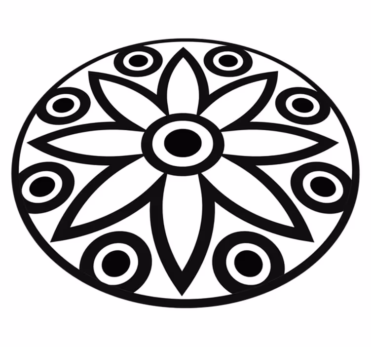 Tapete vinílico geométricas desenho de mandala circular - TenStickers