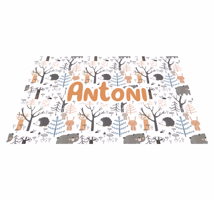 Tapete vinílico com nome floresta personalizada - TenStickers