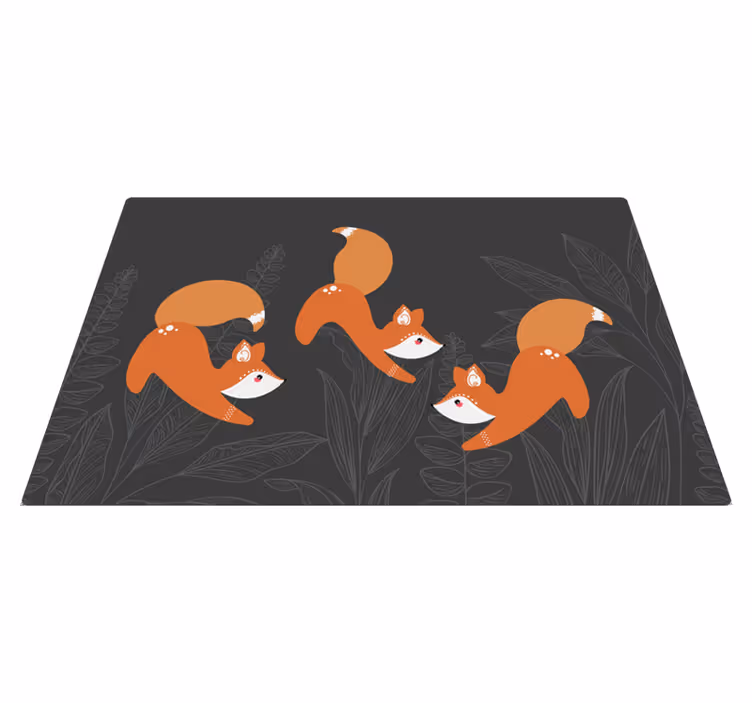 Tapete vinílico de animais padrão de raposas brincalhonas - TenStickers