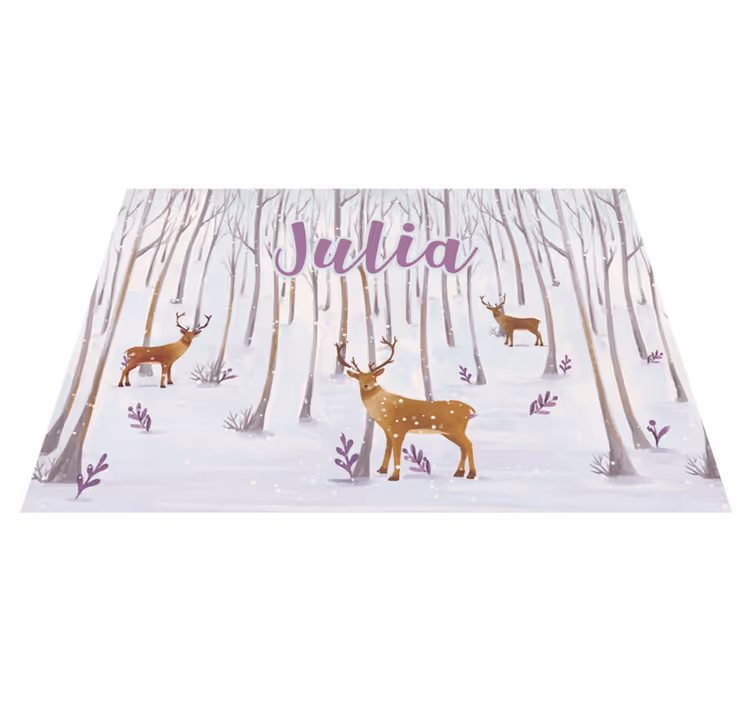 Tapete vinílico com nome paisagem florestal de inverno - TenStickers