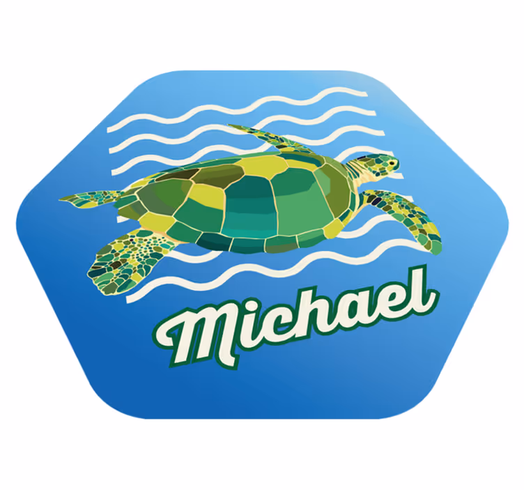 Tapete vinílico com nome tartaruga marinha personalizada - TenStickers