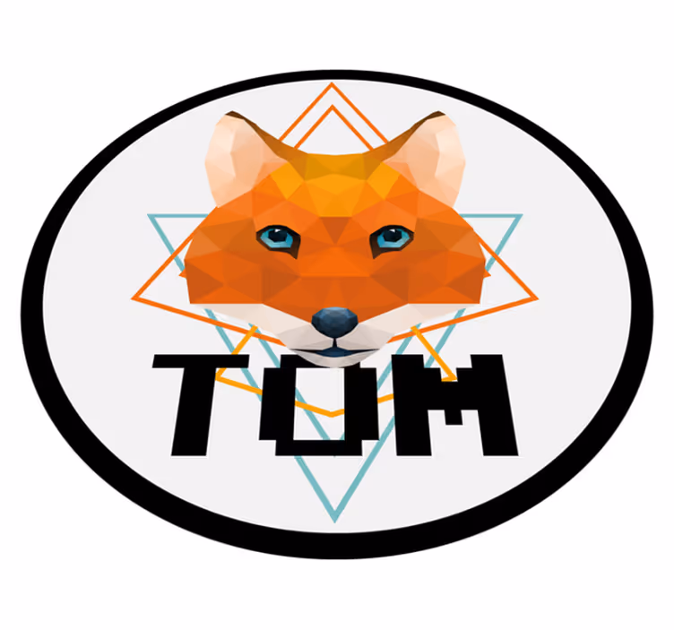 Tapete vinílico com nome círculo geométrico de raposa - TenStickers
