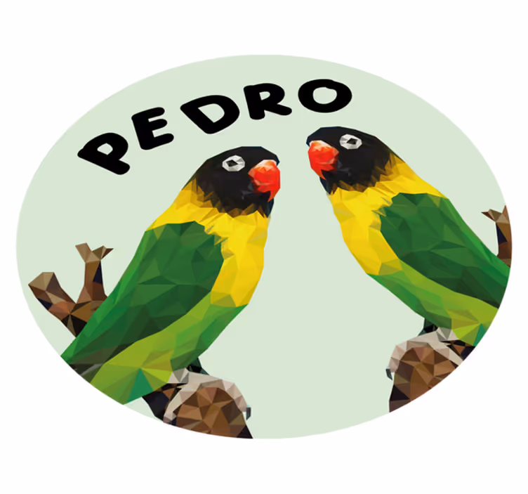 Tapete vinílico com nome pombinhos personalizáveis - TenStickers