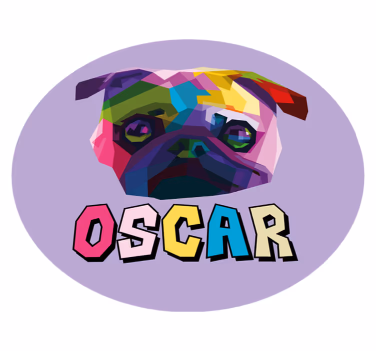 Tapete vinílico com nome ilustração canina geométrica - TenStickers
