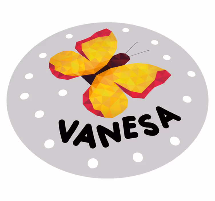 Tapete vinílico com nome borboleta personalizada - TenStickers