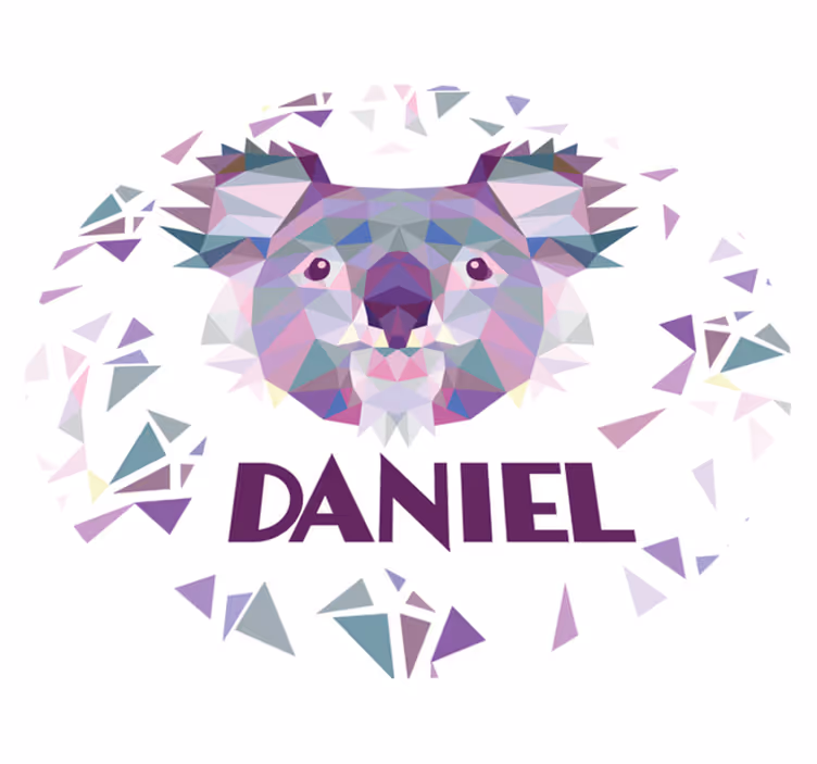 Tapete vinílico com nome urso geométrico - TenStickers
