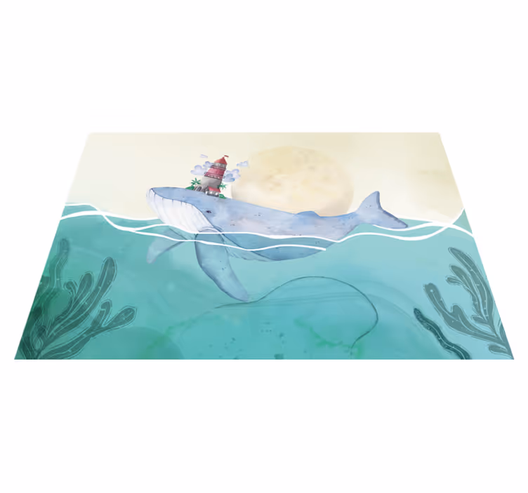 Tapete vinílico infantis vida oceânica caprichosa - TenStickers