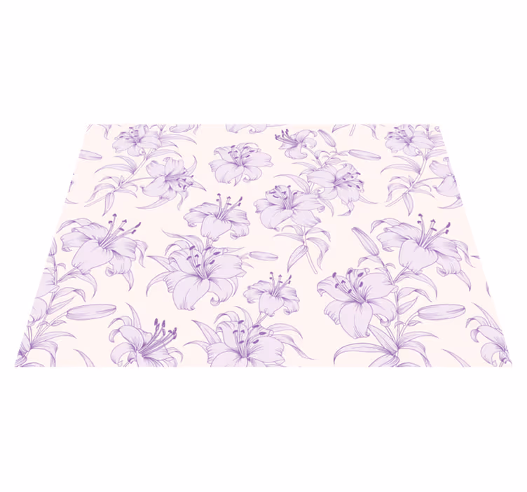 Tapete vinílico flores e plantas padrão floral lilás - TenStickers