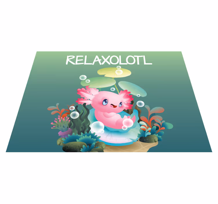 Tapete em vinil infantil lagoa relaxolotl - TenStickers