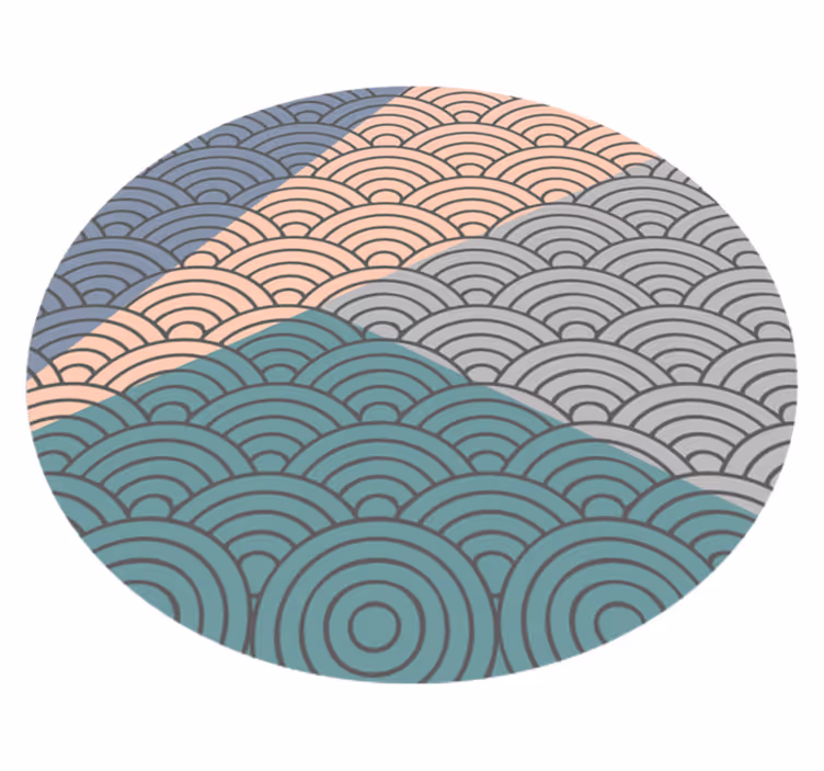 Tapete vinílico geométricas padrão de ondas recortadas - TenStickers