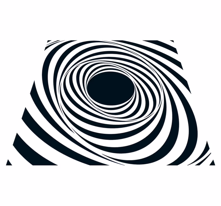 Tapete vinílico geométricas padrão de roda branco preto - TenStickers