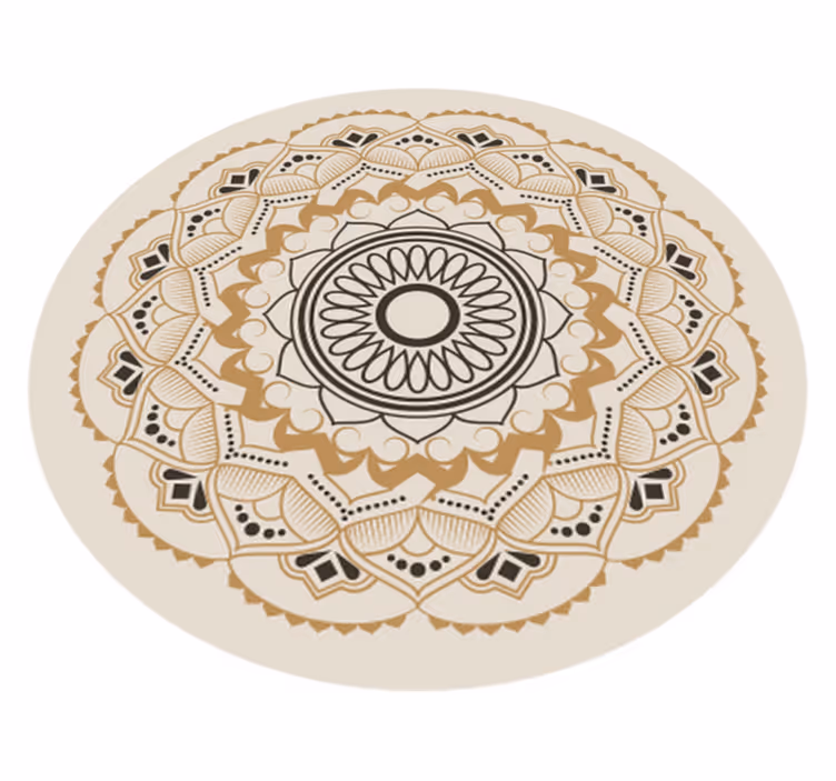 Tapete vinílico mandala circular bege - TenStickers