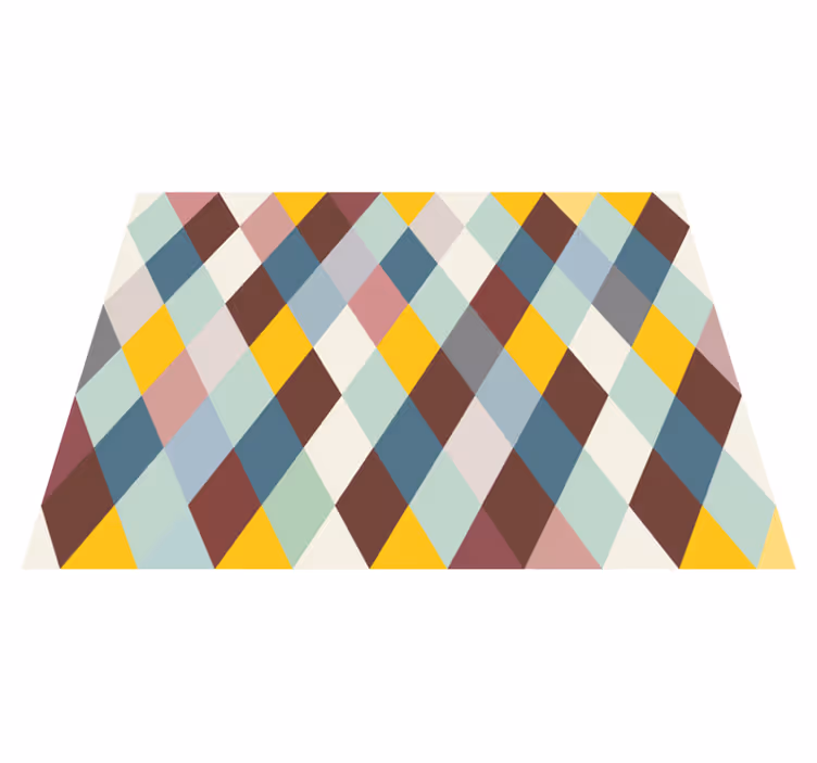 Tapetes geométricos em tons pastel multicoloridos com diamantes - TenStickers