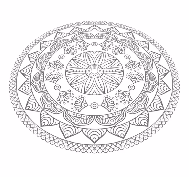Tapete vinílico de mandala padrão de mandala circular - TenStickers