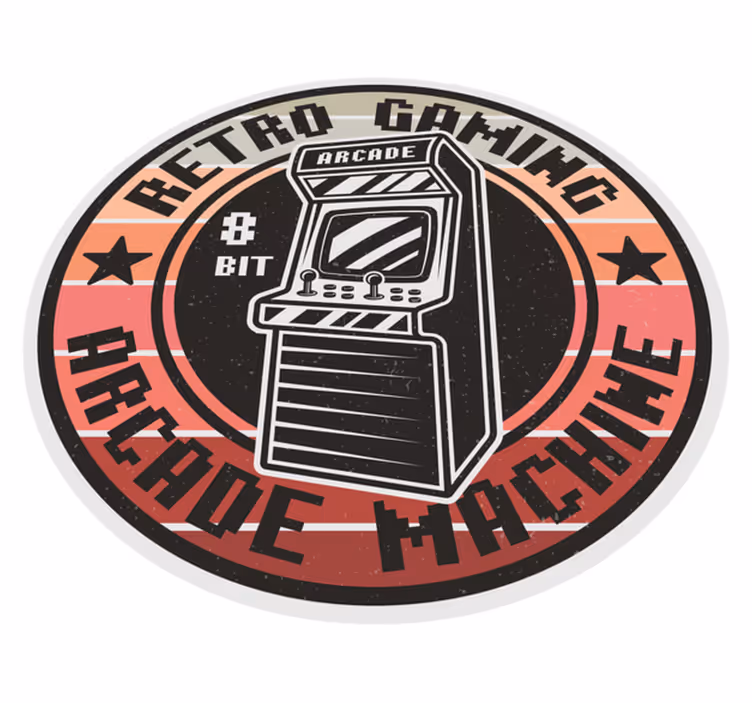Tapete vinílico juvenil círculo de jogos arcade retrô - TenStickers