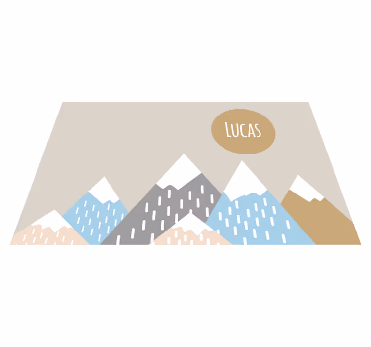 Tapete vinílico com nome paisagem montanhosa personalizável - TenStickers
