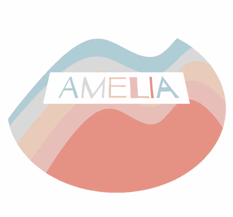 Tapete vinílico com nome em design listrado personalizado - TenStickers