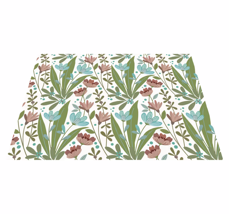 Tapete vinílico flores e plantas padrão botânico floral - TenStickers