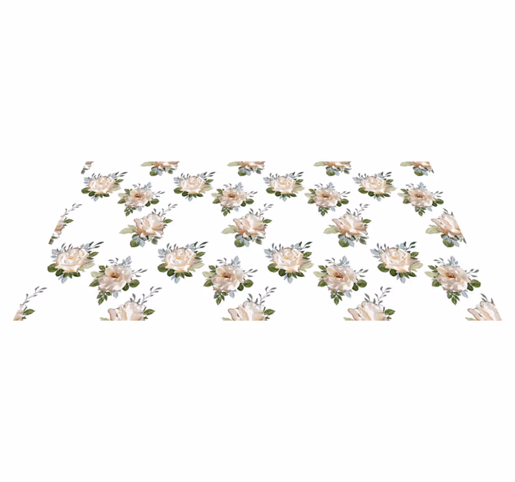 Tapete vinílico flores e plantas elegância floral sob os pés - TenStickers