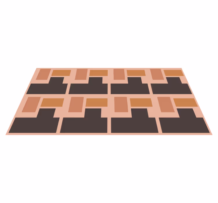 Tapetes geométricos com formas laranja e marrom - TenStickers