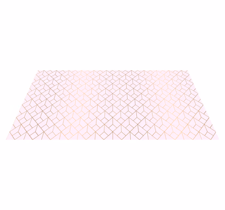 Tapete rosa com linhas douradas com padrão ragular - TenStickers