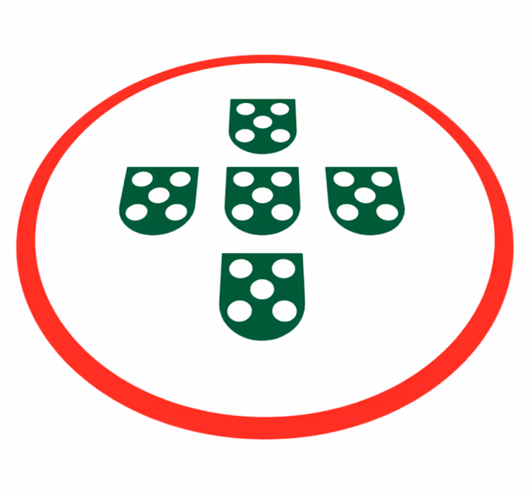 Tapete circular símbolo "quinas" português - TenStickers