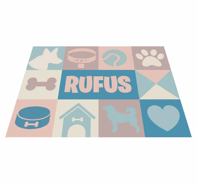 Tapete de piso de vinil de ícones de cão personalizados - TenStickers