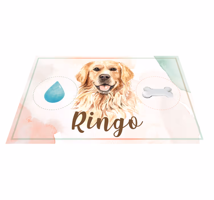 Tapete de animais de água e comida golden retriever - TenStickers