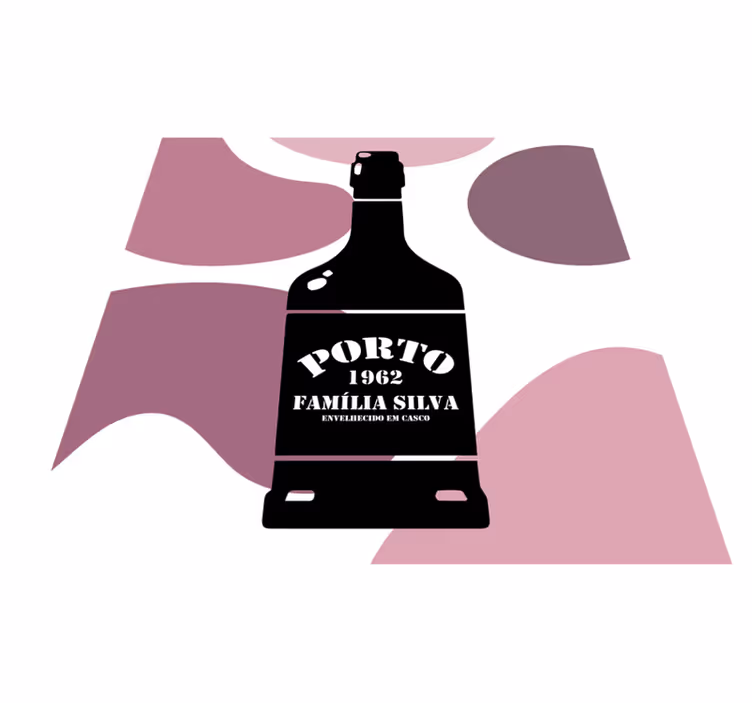 Vinho do porto com nome de fantasia e tapete de ano - TenStickers
