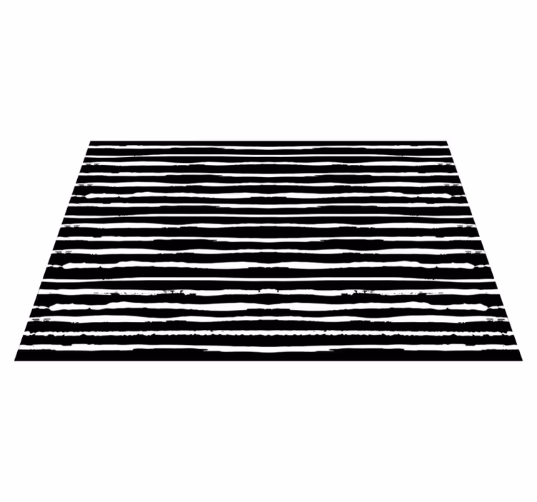 Tapete de riscas de linhas preto e branco - TenStickers