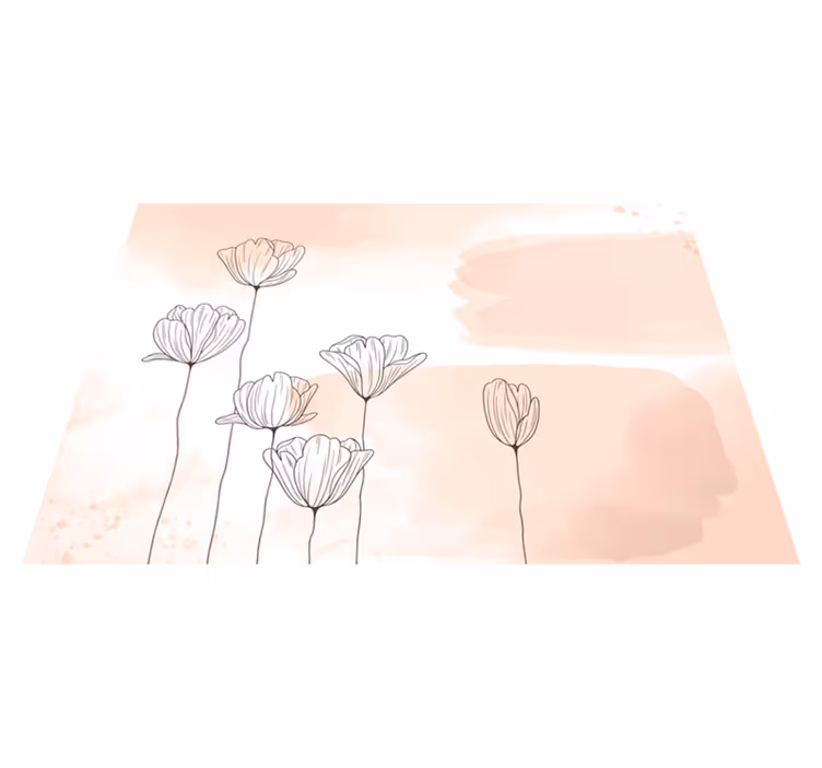 Linha de flores tapete floral vinil - TenStickers